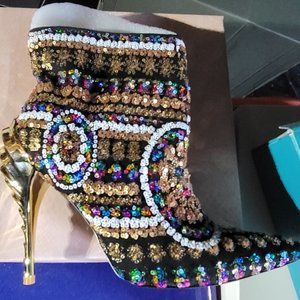 Privileged Gold Multi Sequin Booties